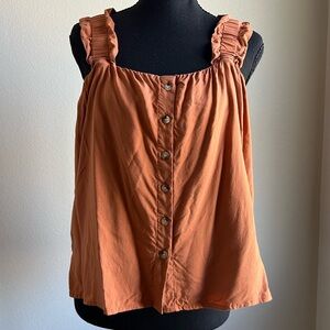Panhandle Women's Button-Down Tank Top Rust color Size Large